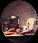 Jean Baptiste Simeon Chardin Famous Paintings - Still Life with Jar of Apricots